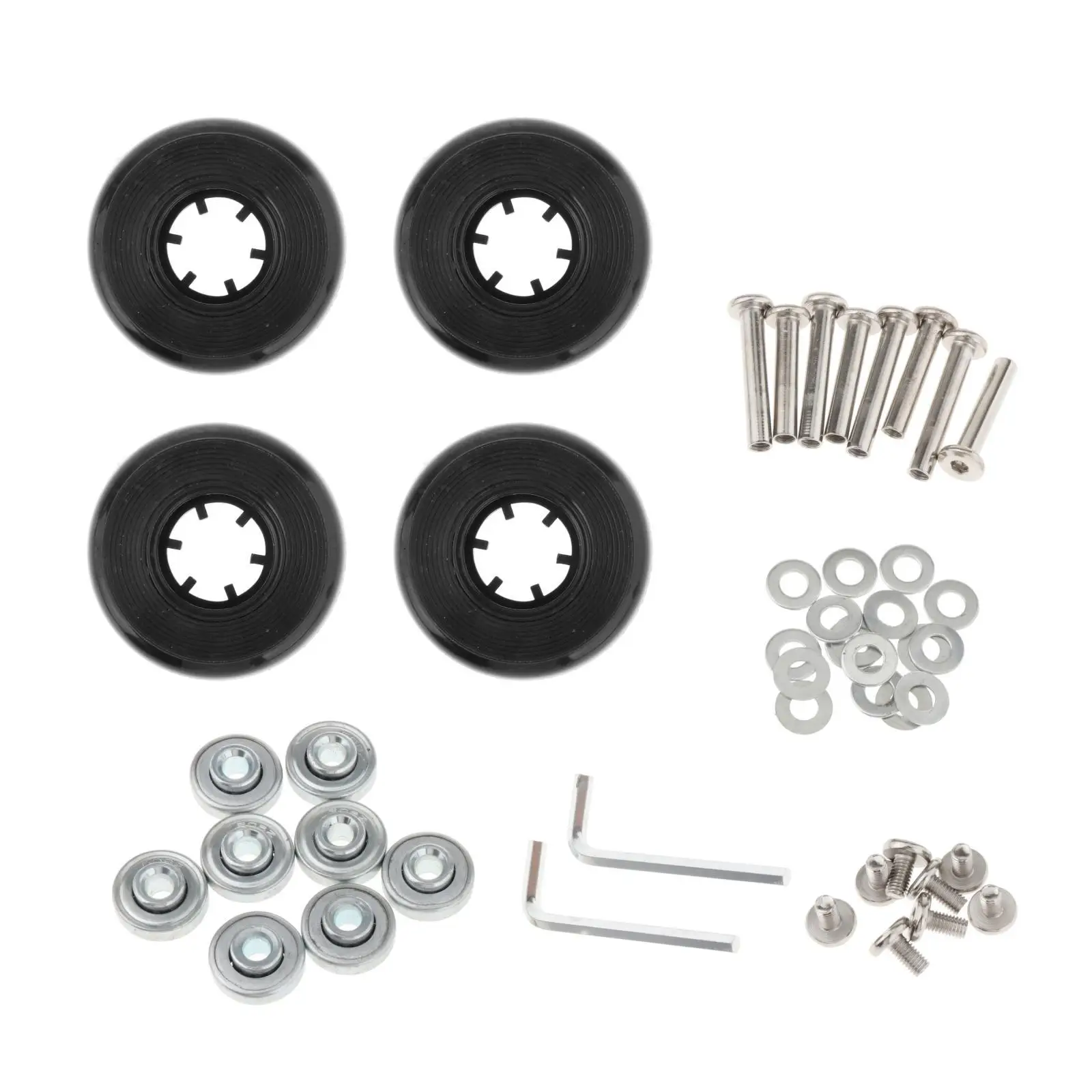 Quietness Replacement Suitcase Wheels Accessories PU Metal Wheel Set with Axles Screw Washers for Travel Luggage Easy Install