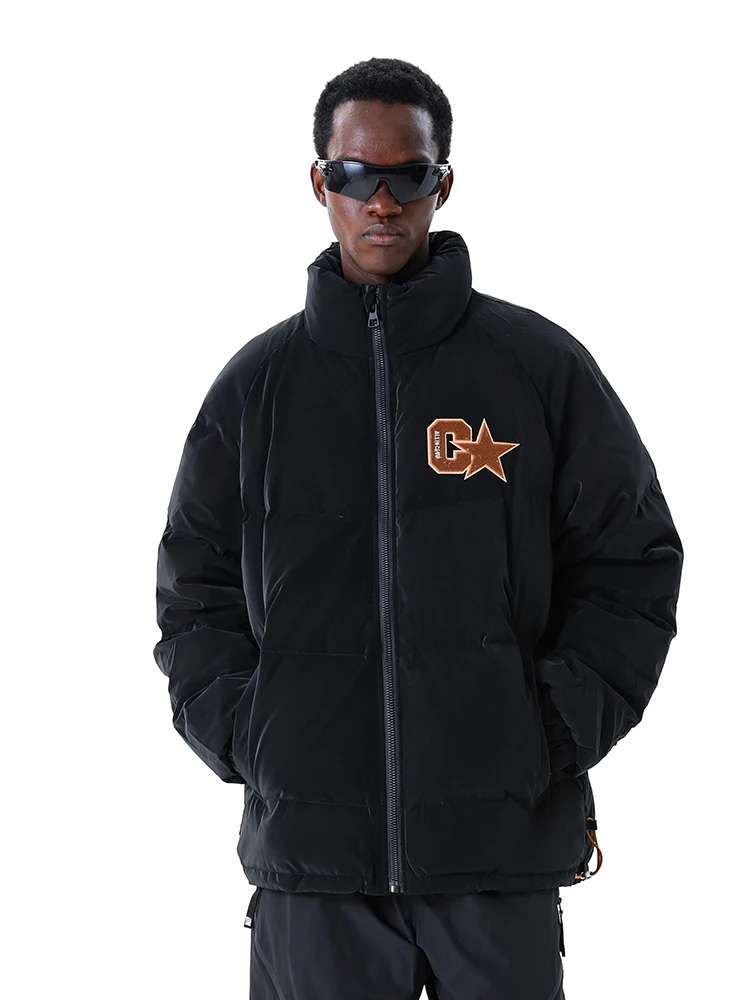 

Мужская утепленная куртка-пуховик MMOPTOP American Style с капюшоном, теплая зимняя верхняя одежда, черное пуховое пальто с длинными рукавами на молнии