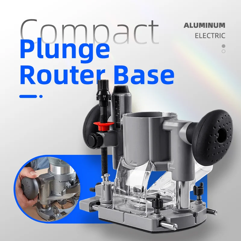 Aluminum Electric Router Bracket Compact Plunge Router Base for Trimming Grooving, Opening Carving Milling Trimming Machine Base