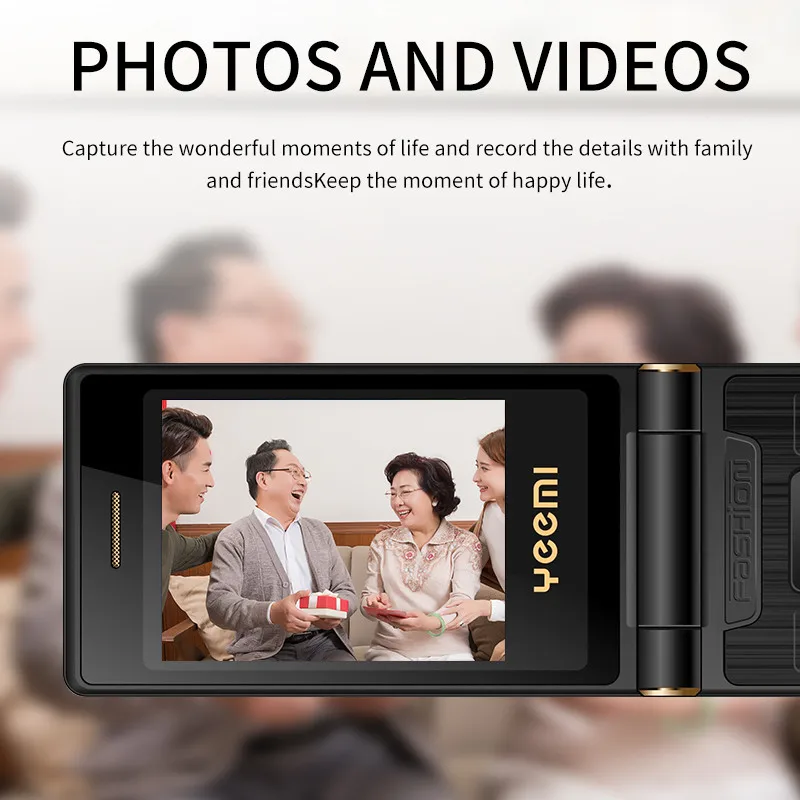 YEEMI M3 LTE 4G Flip CellPhone 1800mAh 2.8‘’ Display GSM 2G Dual SIM Big Keyboard Loud Voice Mobile Phone For Elderly view 4