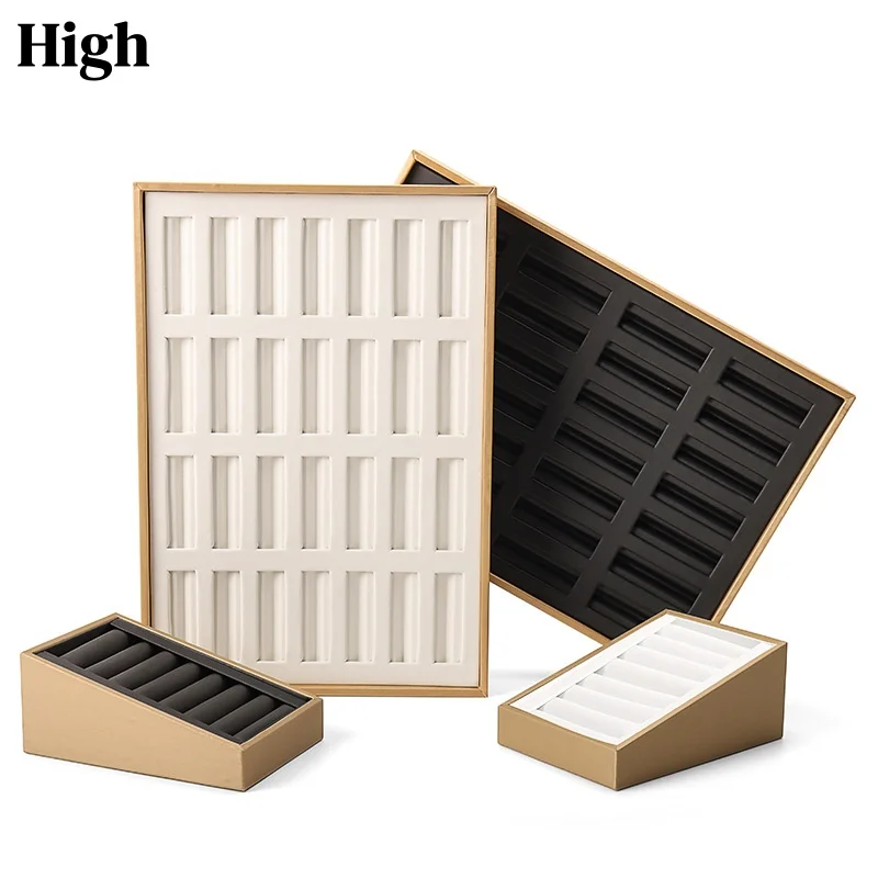 

Jewelry Display Plate Lustrous PU Leather Agate Gemstone Counter Display Storage Plate Tianzhu Tray Gemstone Bare Stone Showcase