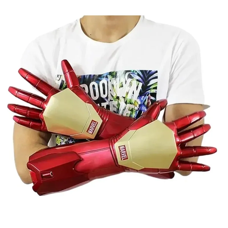 Cosplay Kostüm Show Requisiten Skala Iron Man LED Licht Handschuhe Arm Figur Infrarot Emission Handschuh Phantasie Kleid Party Anime Bühne
