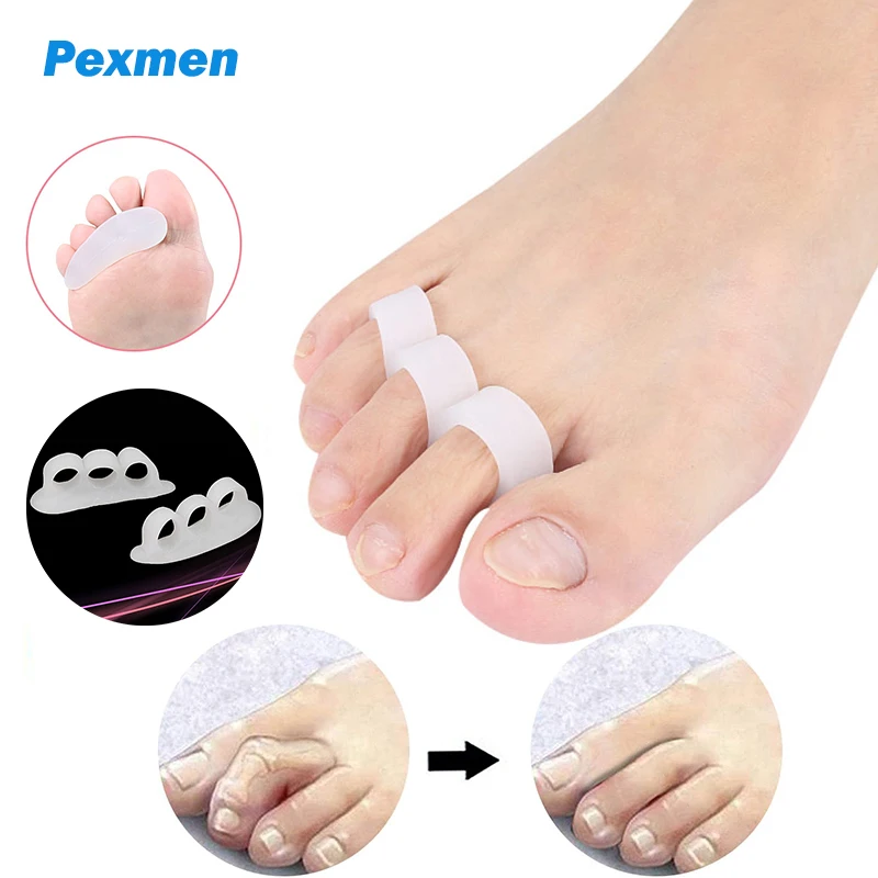 Pexmen 2Pcs/Pair Toe Separators Hammer Toe Straightener and Corrector Soft Gel Splints to Prevent Overlap Reduce Foot Pain