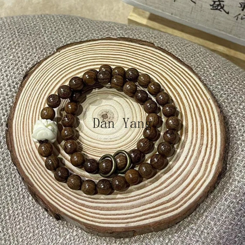 

YJ natural golden silk sandalwood Dongling jade bamboo joint multi-ring bracelet wooden rosewood bracelet transfer red sandalwo