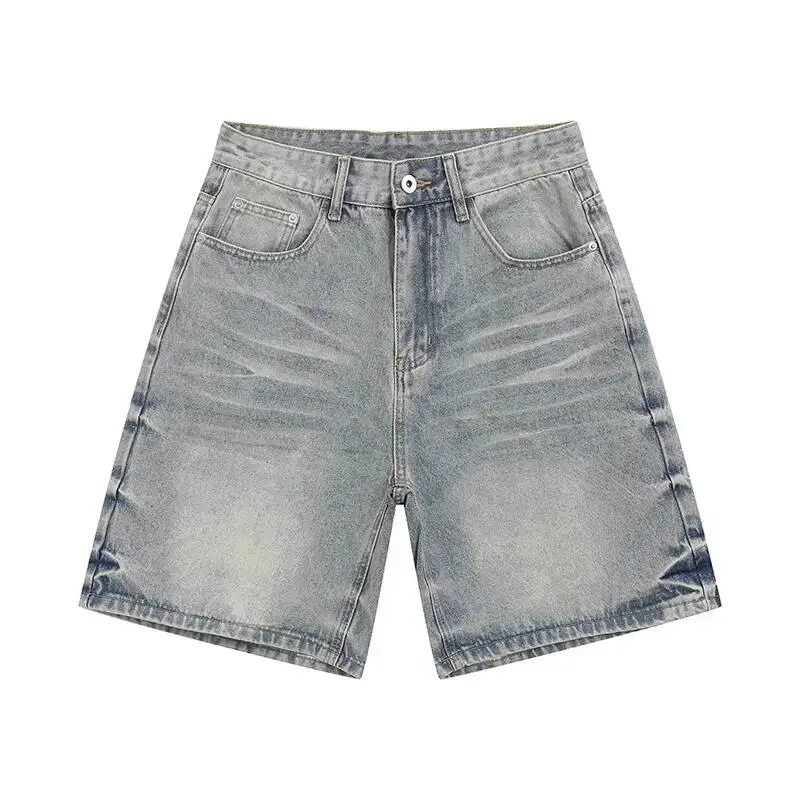 LUZHEN 2026 Summer New Fashion High Quality Denim Five-pointed Pants Men's Handsome Straight Casual Shorts Jeans Washed JY7312