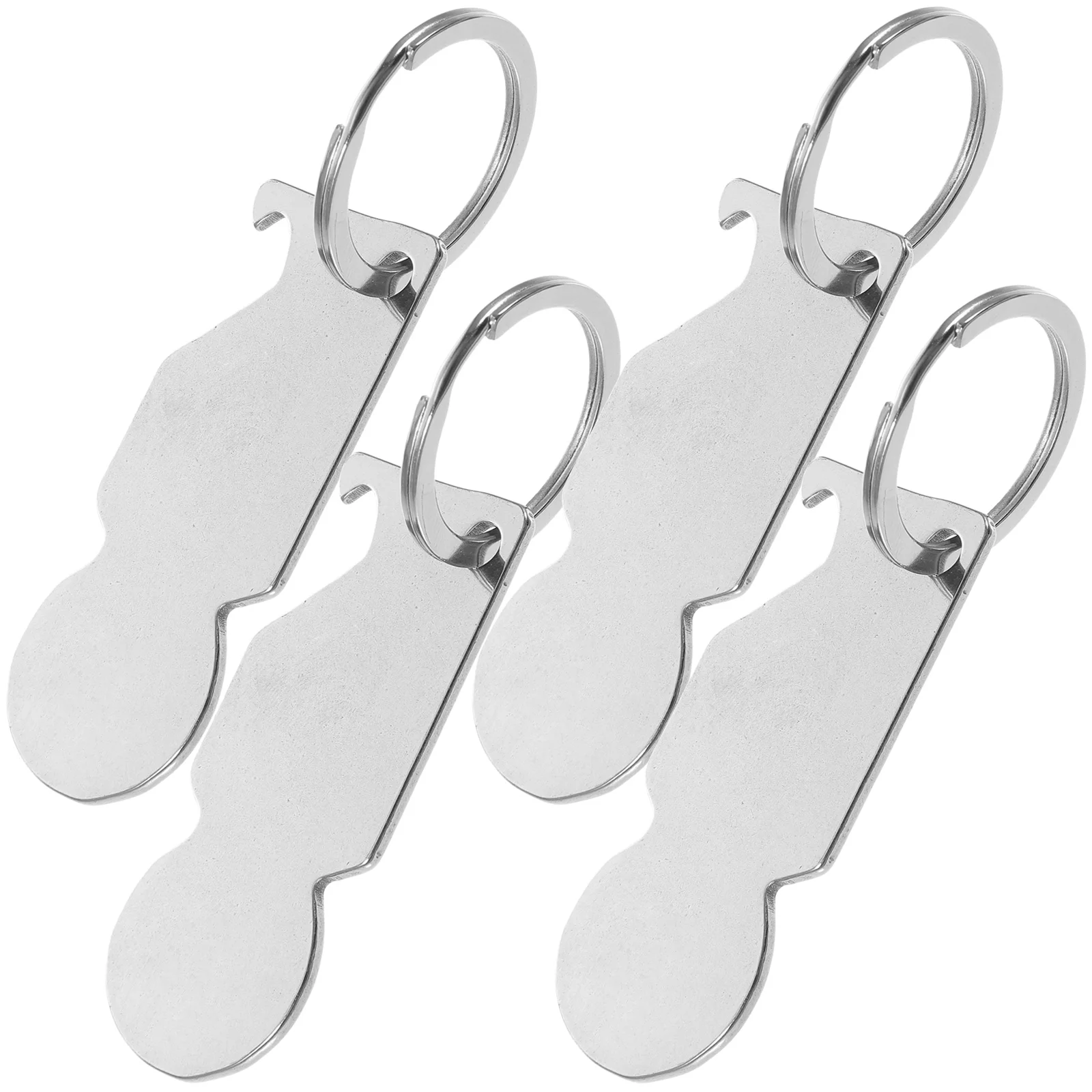 4 Pcs Token Keychain Go Carts Trolley for Shopping Office Supplies Metal Rings Zinc Alloy Universal Pendant