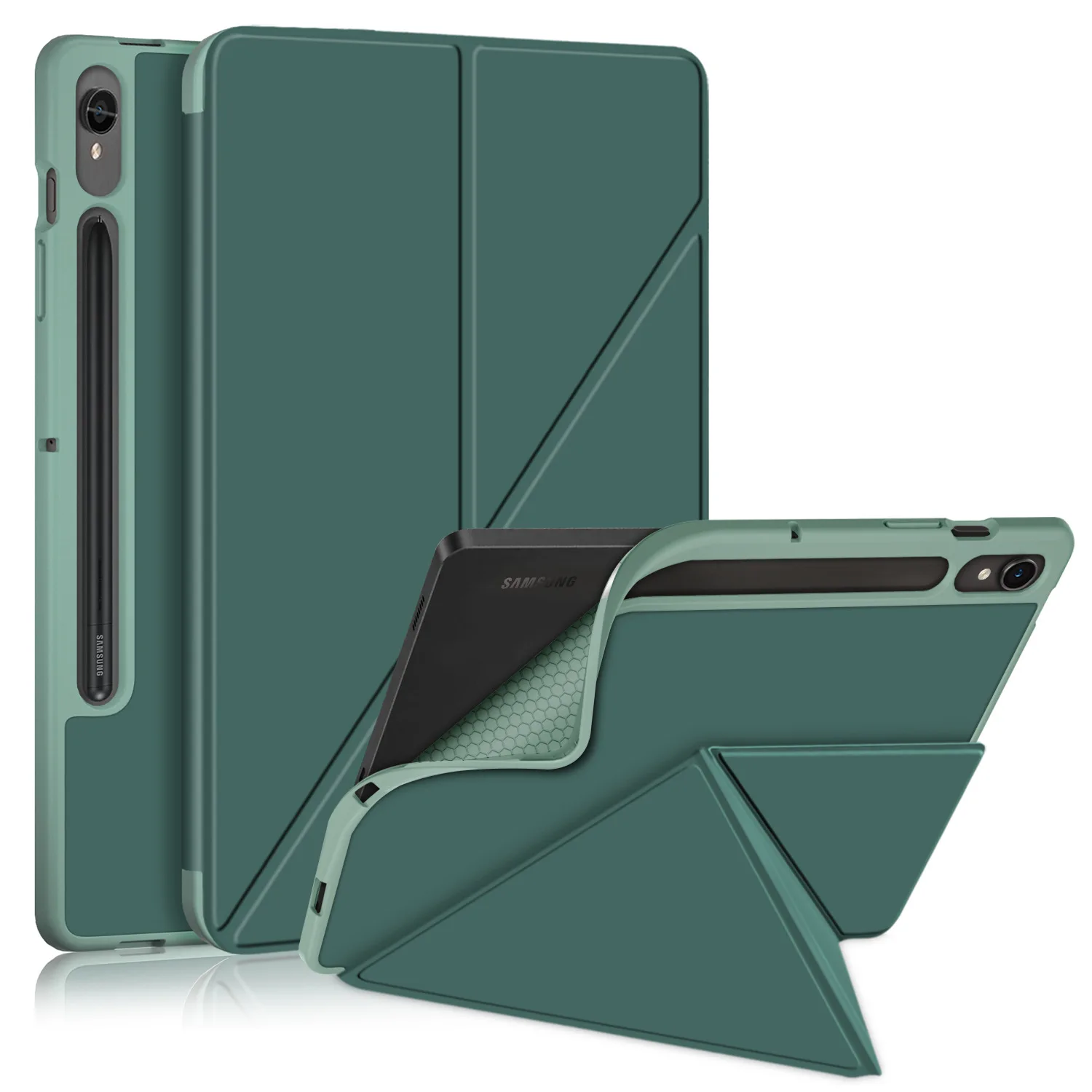 For Samsung Galaxy Tab S10 FE Case SM-X520 TPU Deformation Fold Stand Tablet Cases With Pencil Holder For Galaxy Tab S9 FE Cover