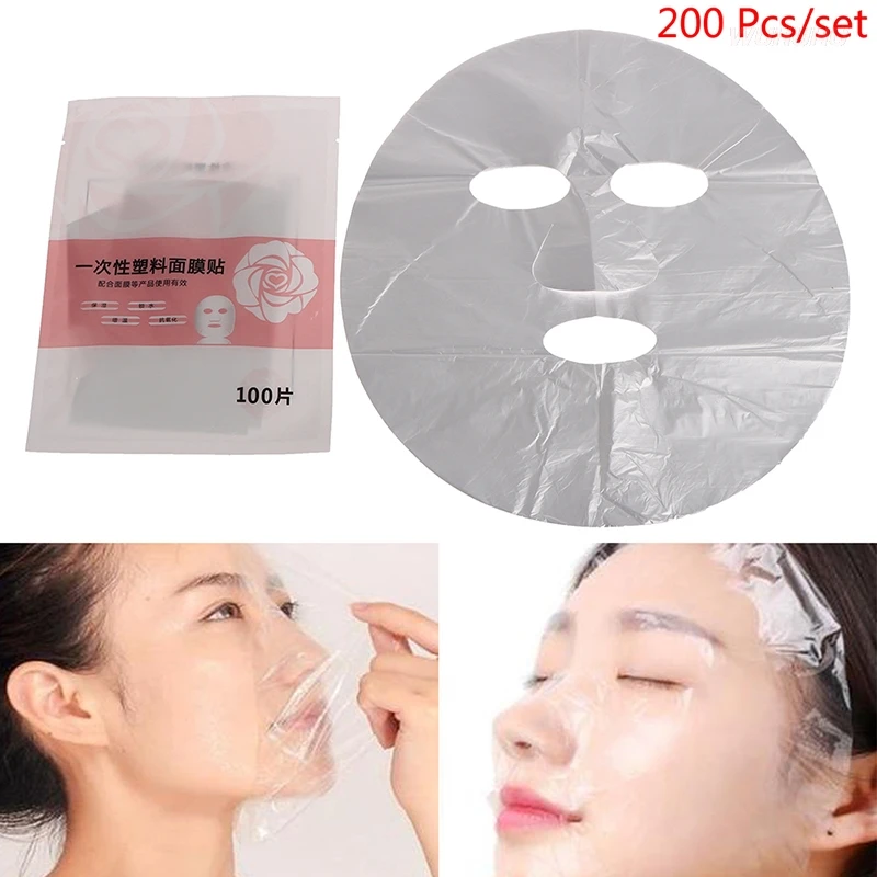 

200 Pcs Full Face Cleaner Mask Plastic Film Paper Disposable Face Beauty Tool