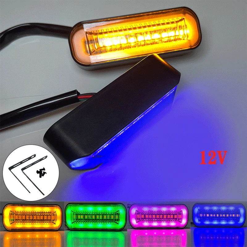 New 2pcs Motorcycle LED Turn Signal Lights Amber Flashing Light Blinker Turn Signal Lamp 12V Moto Indicator Lamp Accessories