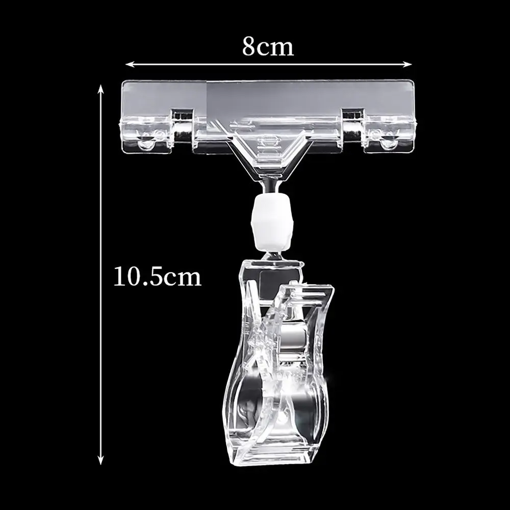 360° Rotation Price Label Tag Clip Multifunctional Plastic Price Sign Displayer Large Opening Food Label Holder