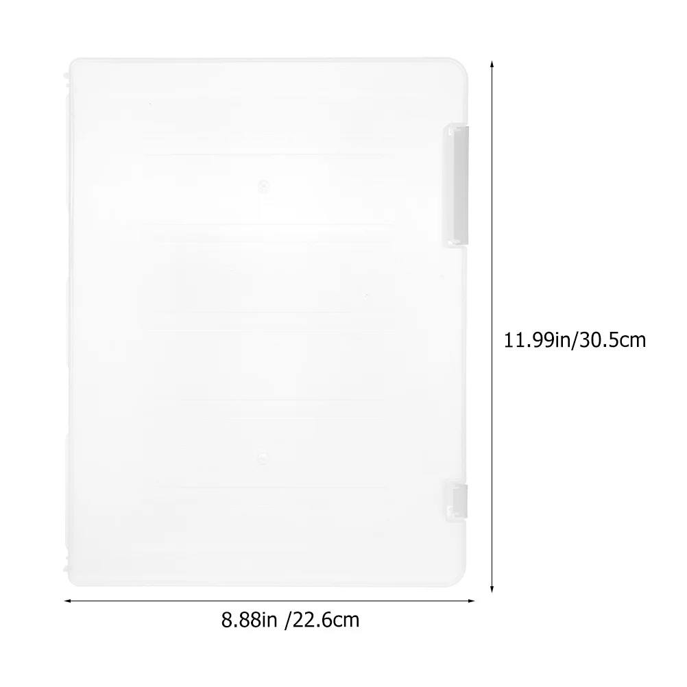 2Pcs Transparent File Box Premium PP Material Document Storage Organizer Stackable Clear Desktop Office Home School Use