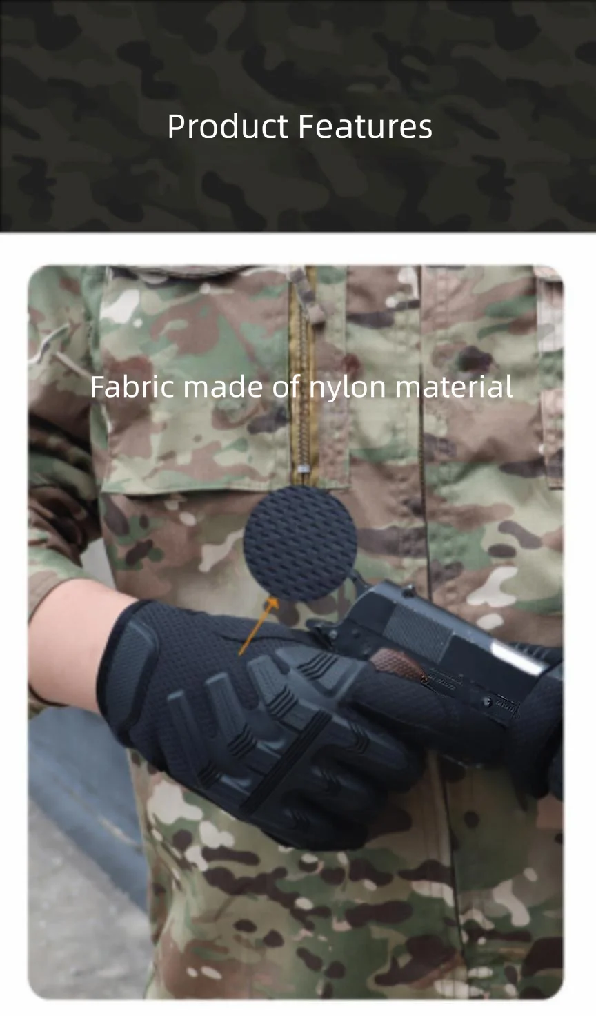 Outdoor training touchscreen gloves - suitable for both men and women, for paintball shooting, air soft combat bicycles, rubber