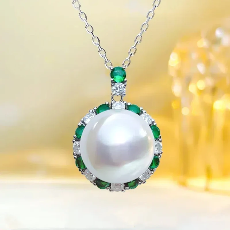 

YANZE Luxury Shell Pearl Necklace with 925 Sterling Silver Pendant Necklace for Women Girl's Gift