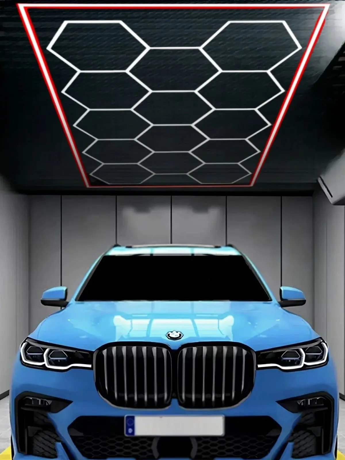 LED Hexagonale plafondlamp Frame/RGB LED Garageverlichting 6500K voor Garage, Kapsalon, Autodetailhandel - afbeelding 2