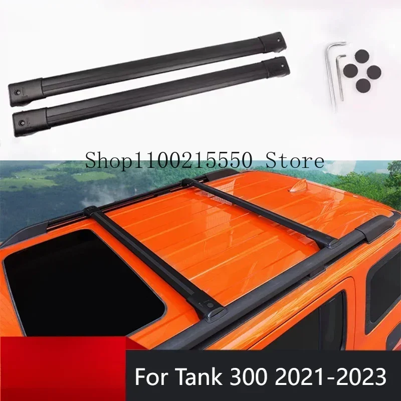 For WEY GWM Tank 300 Luggage Rack Cross Bar Aluminum Roof Rack Expansion Decorative Off-road Modification Accessories