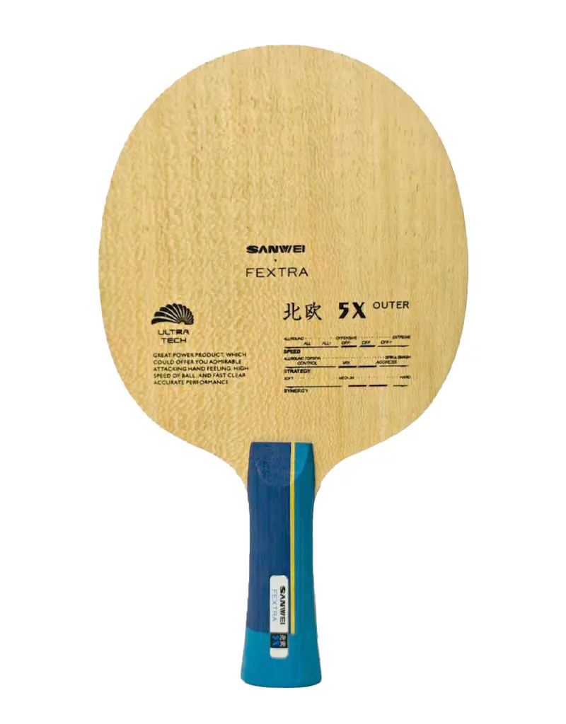 Original SANWEI FEXTRA 5X Table Tennis Blade Inner Outer Basalt Fiber Ping Pong Paddle Professional 7-Ply Table Tennis Racket