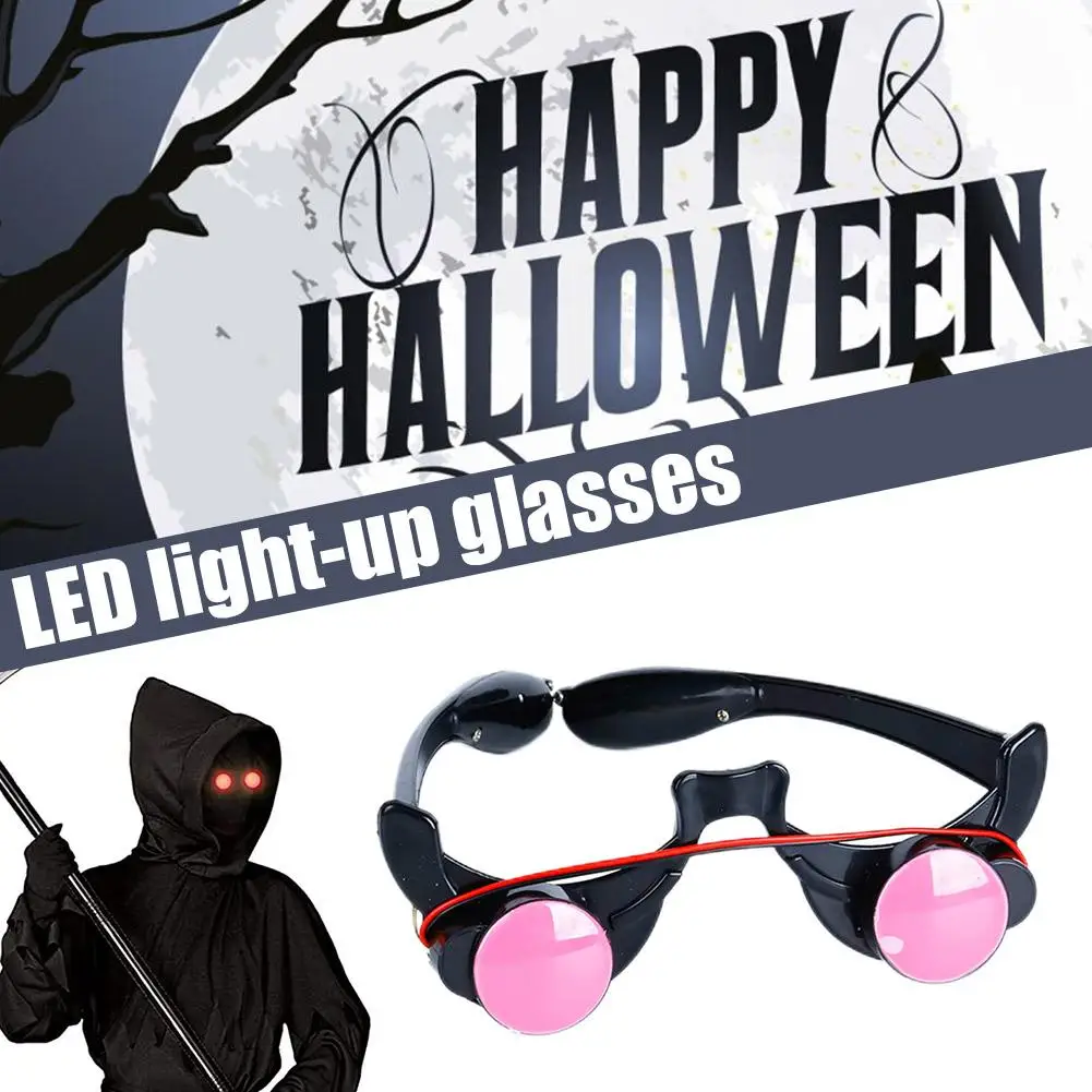 LED Luminous Glasses Funny Red Eyes Kids Halloween Masquerade Accessories Anime Prop Props Cosplay Clown Glasses Party Carn U0E4