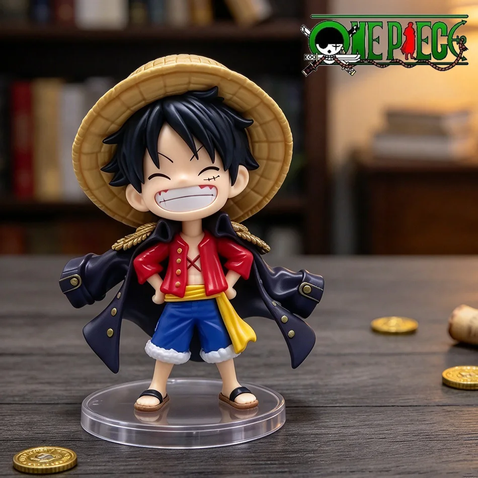 2026 Hot One Piece Anime Figure Confident Smiley Luffy Three Form Face Changing Doll Action Figurine Model Toys Kit