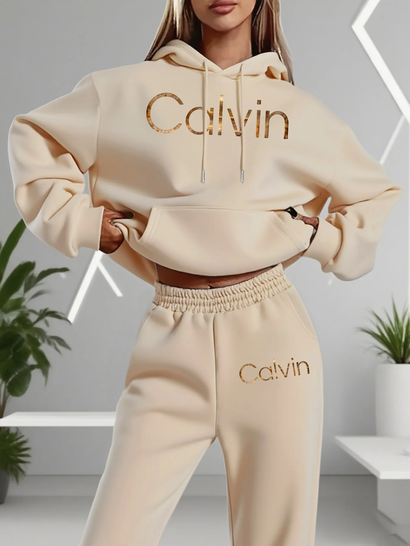 Women's fashion pullover and pants set, printed design set, women's fall_winter pullover outfit plus size woman clothes outfits view 2