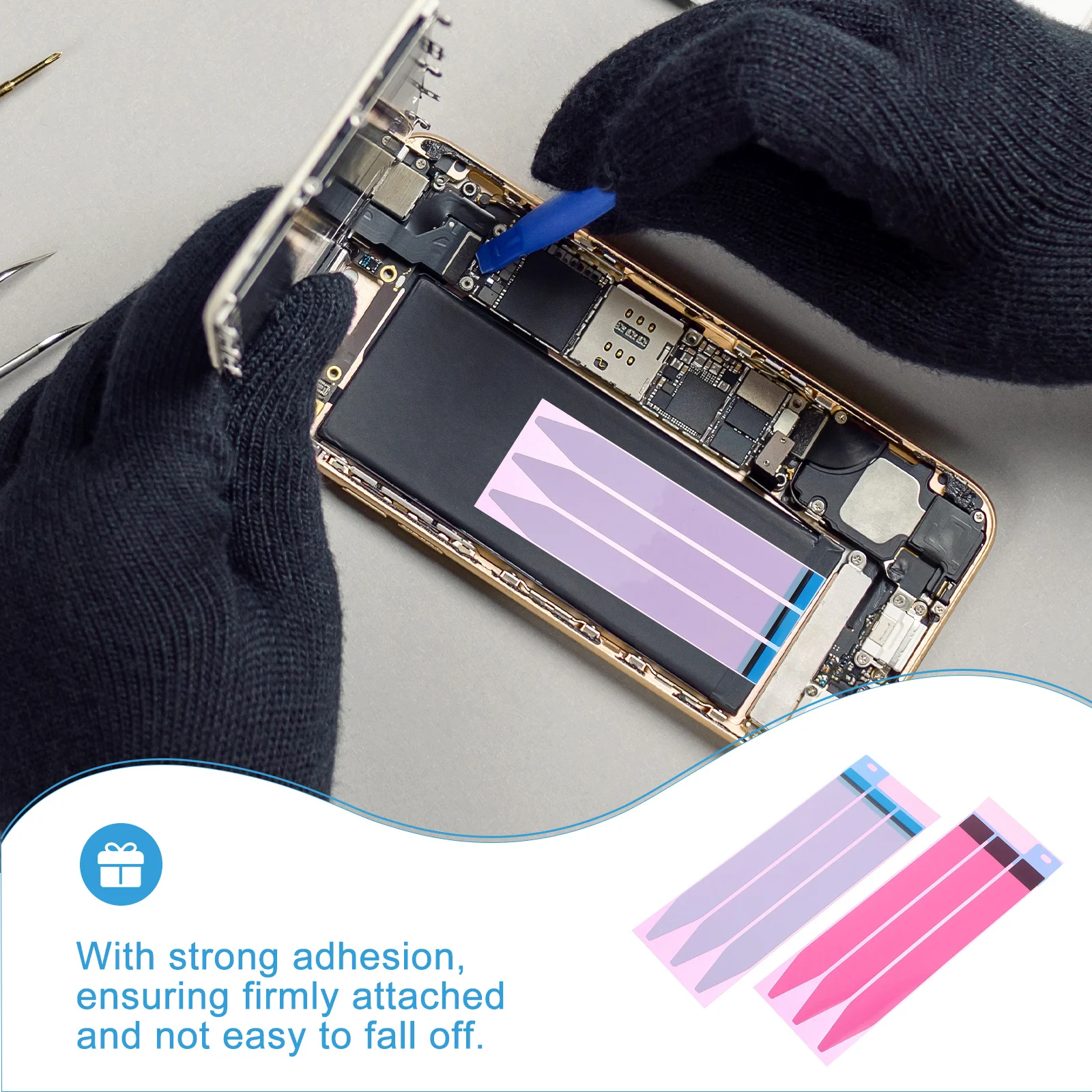 8 Sheets Adhesive Strips Strong Adhesion Replacement Phone Backing Sticker for Secure Fixing Phone Remote Watch