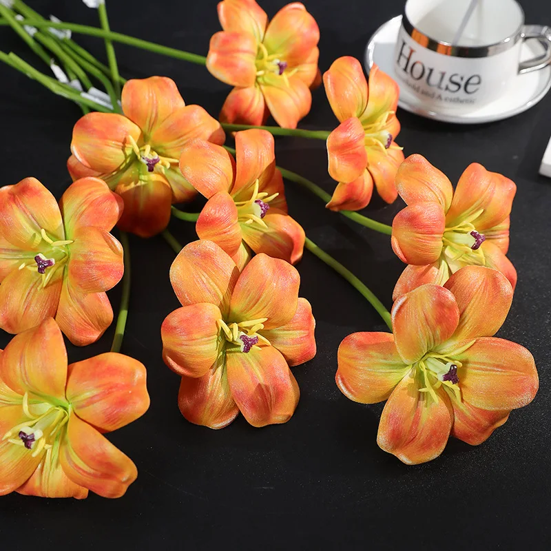 10 Stück Künstliche PU-Tulpenblumen Luxuriöse Heimdekoration Künstliche Tulpen Brautstrauß Hochzeitsdekoration Blumenarrangement Party-Blumen – Detail 8