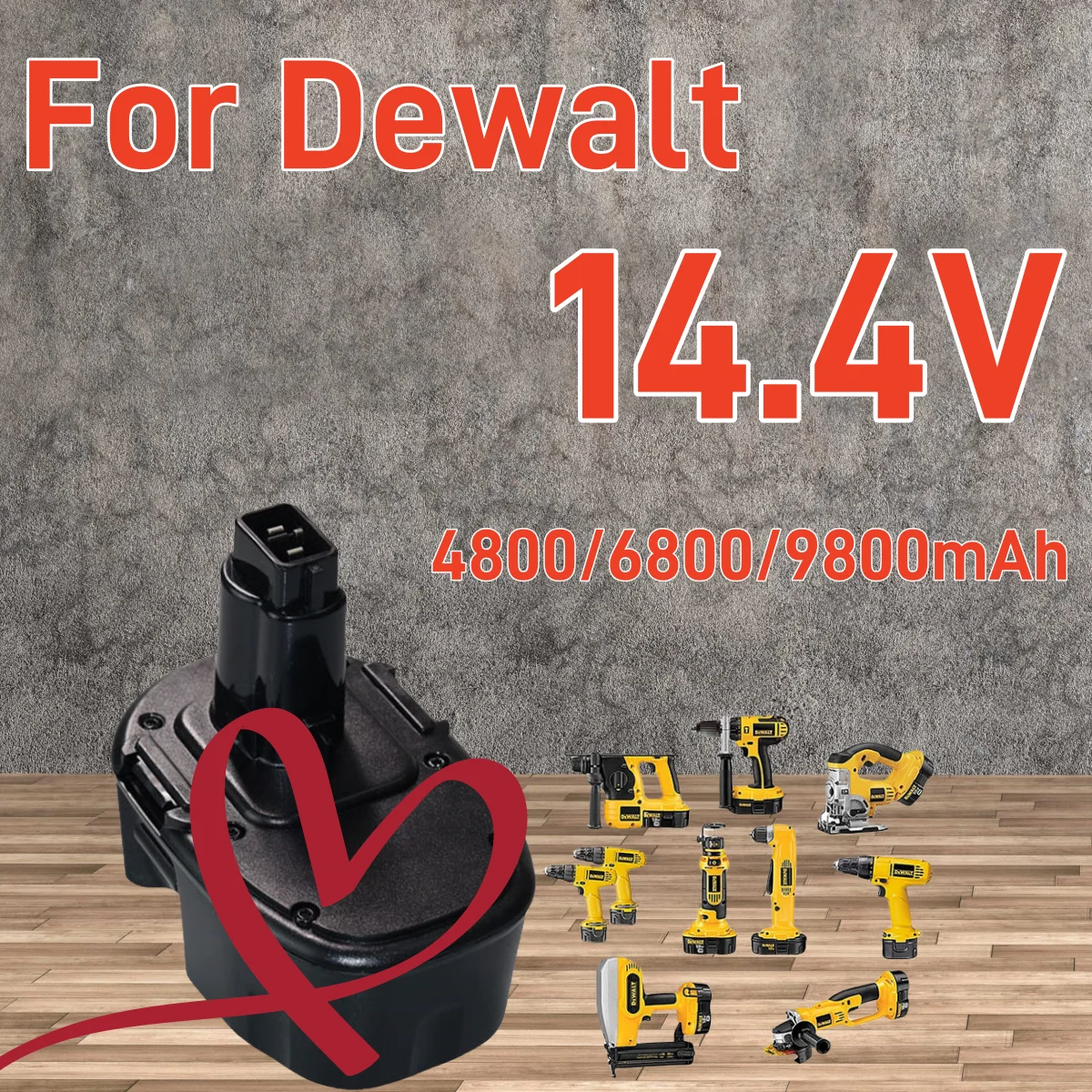 

Ni-MH 4.8/6.8/9.8Ah 14.4V For Dewalt Battery DW9091 DW9094 DC9091 DE9091 DE9092 DC613ka DC614ka DC615ka DC612ka