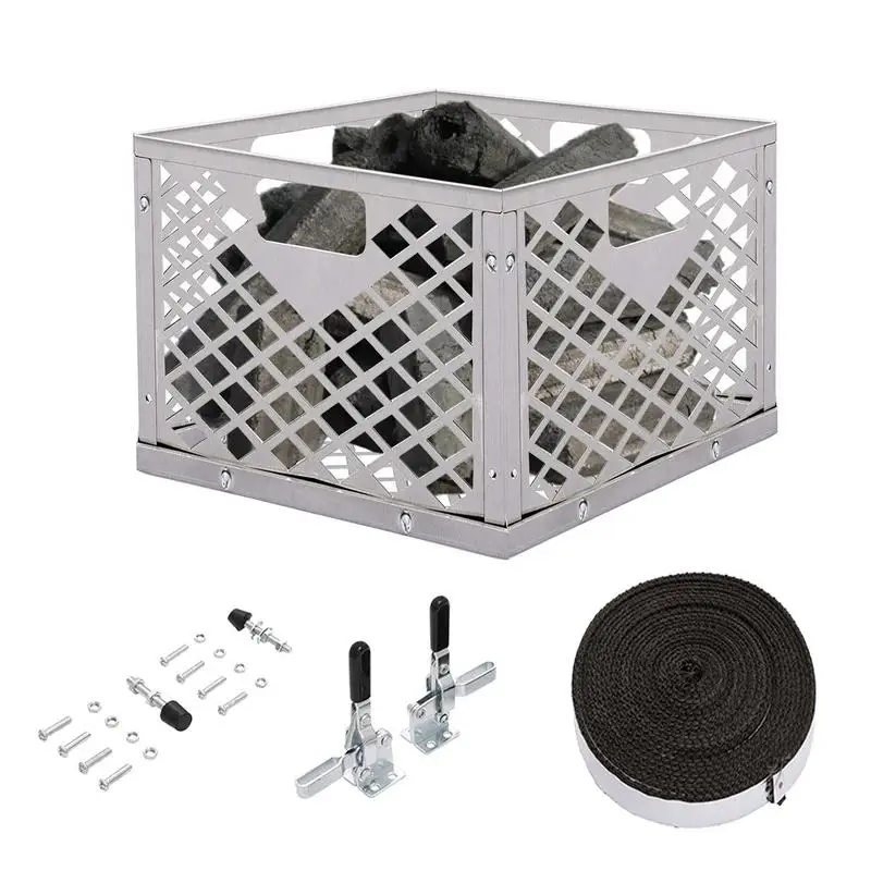 

Smoker Modification Kit Offset Smoker Modification Kit Stainless Steel Mod Kit Mod Tool With Charcoal Basket Smoker Accessories