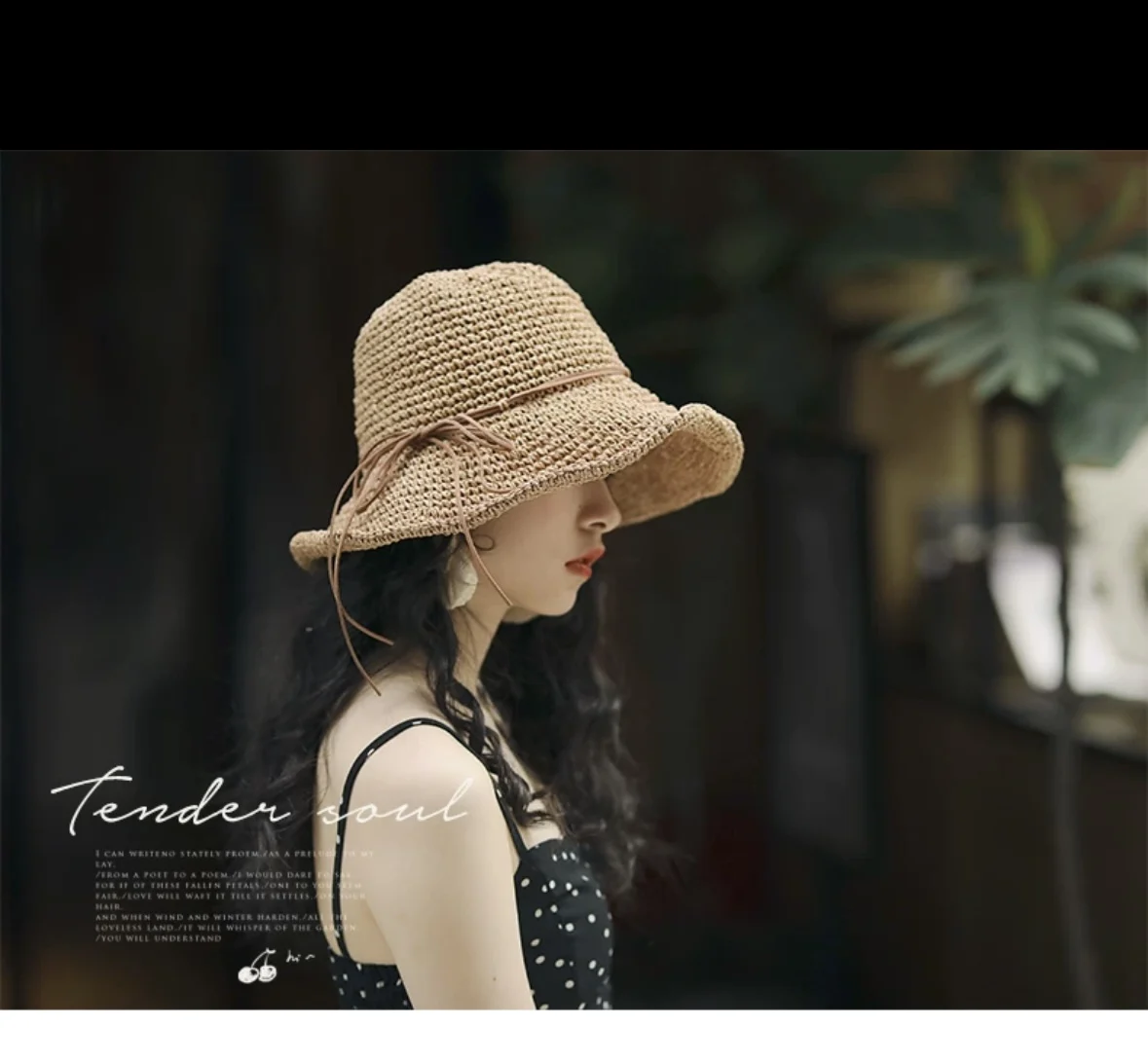 

Summer new hat women's summer beach sun hat straw versatile sun protection sun hat large brim folding straw hat