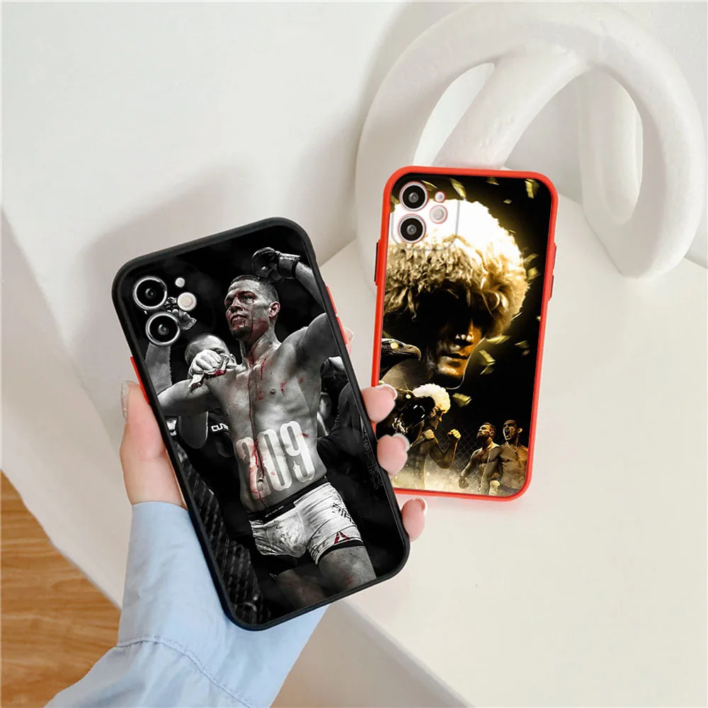 Matte Phone Case for iphone 16 14 13 15 Pro Max 8 7 Plus 12 11 Mini XR X XS SE KHabib Nurmagomedov Transparent Case Funda Shell