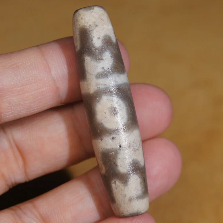 

Himalayan Tibetan DZI Beads Old Agate Lotus Master 3 Eye Totem Amulet Pendant