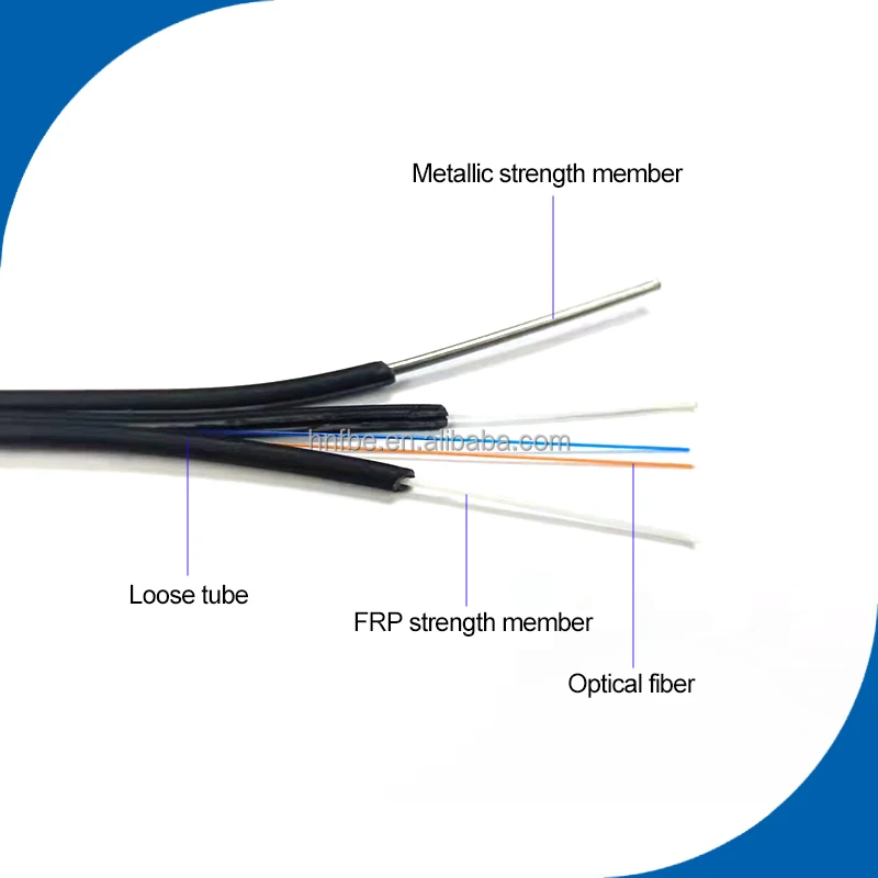 

2025 hot sale Outdoor Ftth Drop G657A G652D 1km 2km Fiberhome Fibra Gjyxch 4 Fibra Optica 2 Hilos 1 core Fiber Optic Communicati