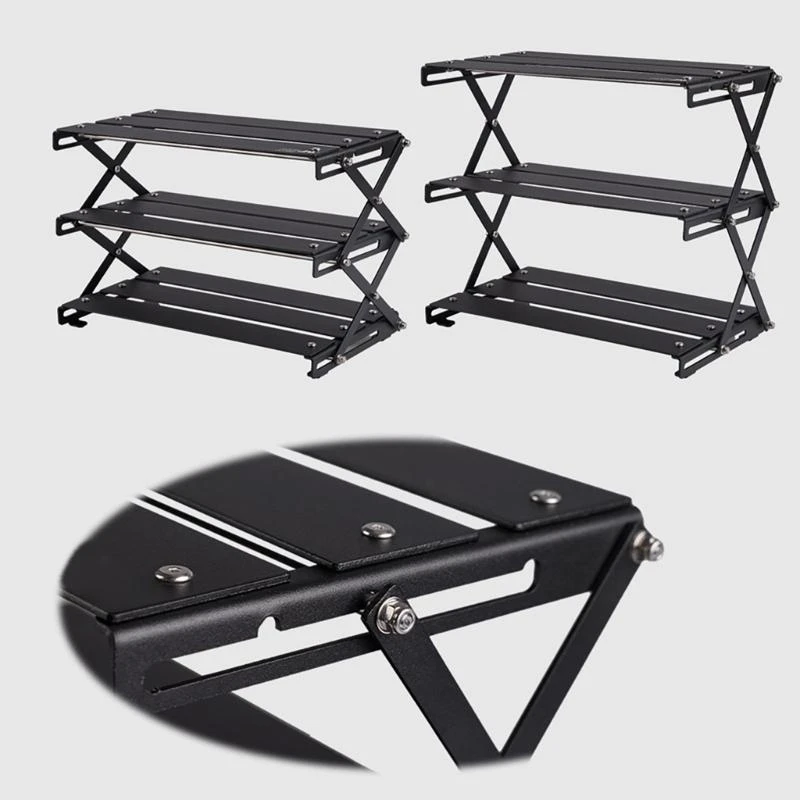 

Desktop Storage Rack Camping Storage Rack Storage Display Rack Folding Metal Aluminum Alloy Storage Rack Folding Shelf 69HD