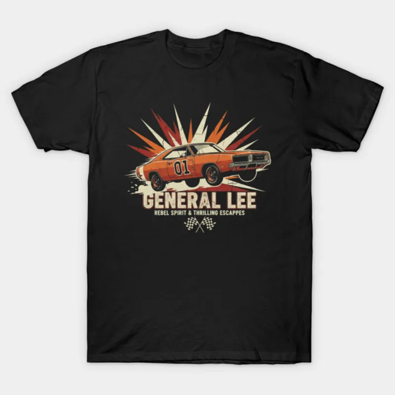 Retro Dukes of Hazzard Vintage Hazzard County Racing Graphic T-Shirt General Lee 01 Muscle Car Tee Classic 80s TV Fan Gift Top