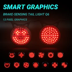 New Bicycle Smart Brake Tail Light MTB Road Bike Auto Brake Sensing Light USB Rechargeable IPX6 Waterproof LED 13 Emoticons Lamp