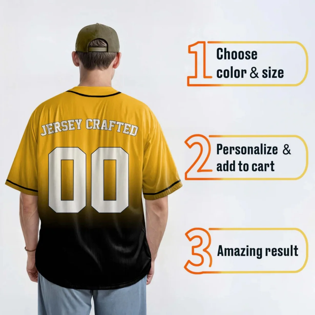 Custom Gradient Baseball Jersey With Piping - Design Your Own Men For Women Shirt Sports Team Shirts Competition Uniform