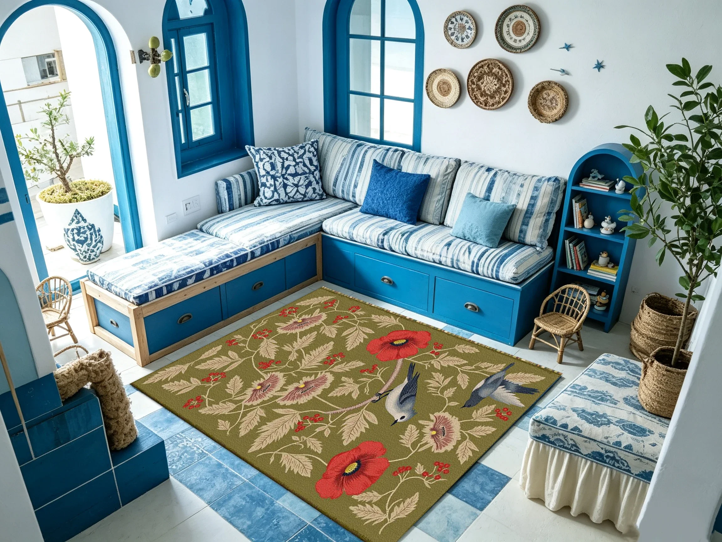 Vintage Gorgeous Patterned Carpet Floor Boho Style Home Decor Floor Mat Suitable for Living Room Bedroom