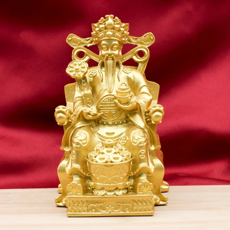 Wholesale Two Pieces Price Hot Sale Alluvial Gold God of Wealth Decoration Home Enshrine God of Wealth Store Opening Creative Ho