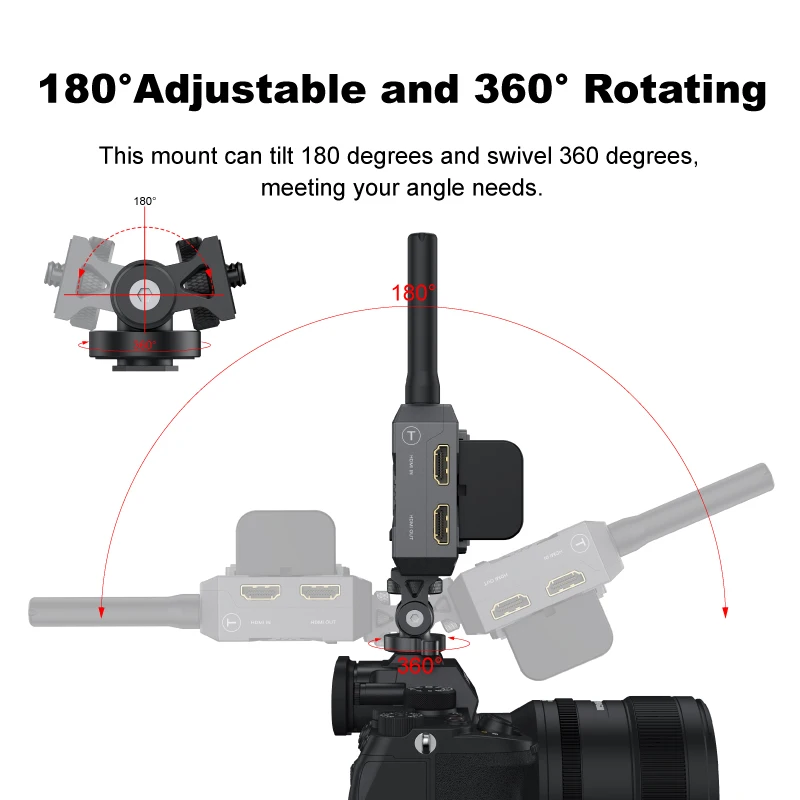 Accsoon Cold Shoe Mount for Camera Monitor Holder Field Microphone Hot Shoe 180 Degree Adjustable Mount Bracket Aluminum alloy