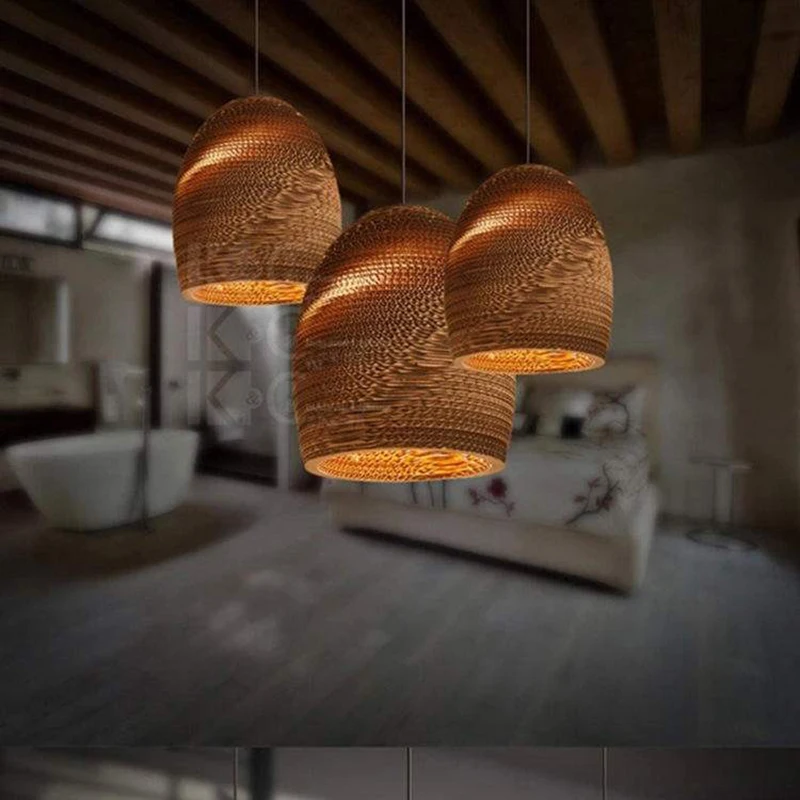 2026 Southeast Asia Chandeliers Paper Lampshade Pendant Lights Home Decor Lamp Kraft Paper Honeycomb Pendant Light For Restauran