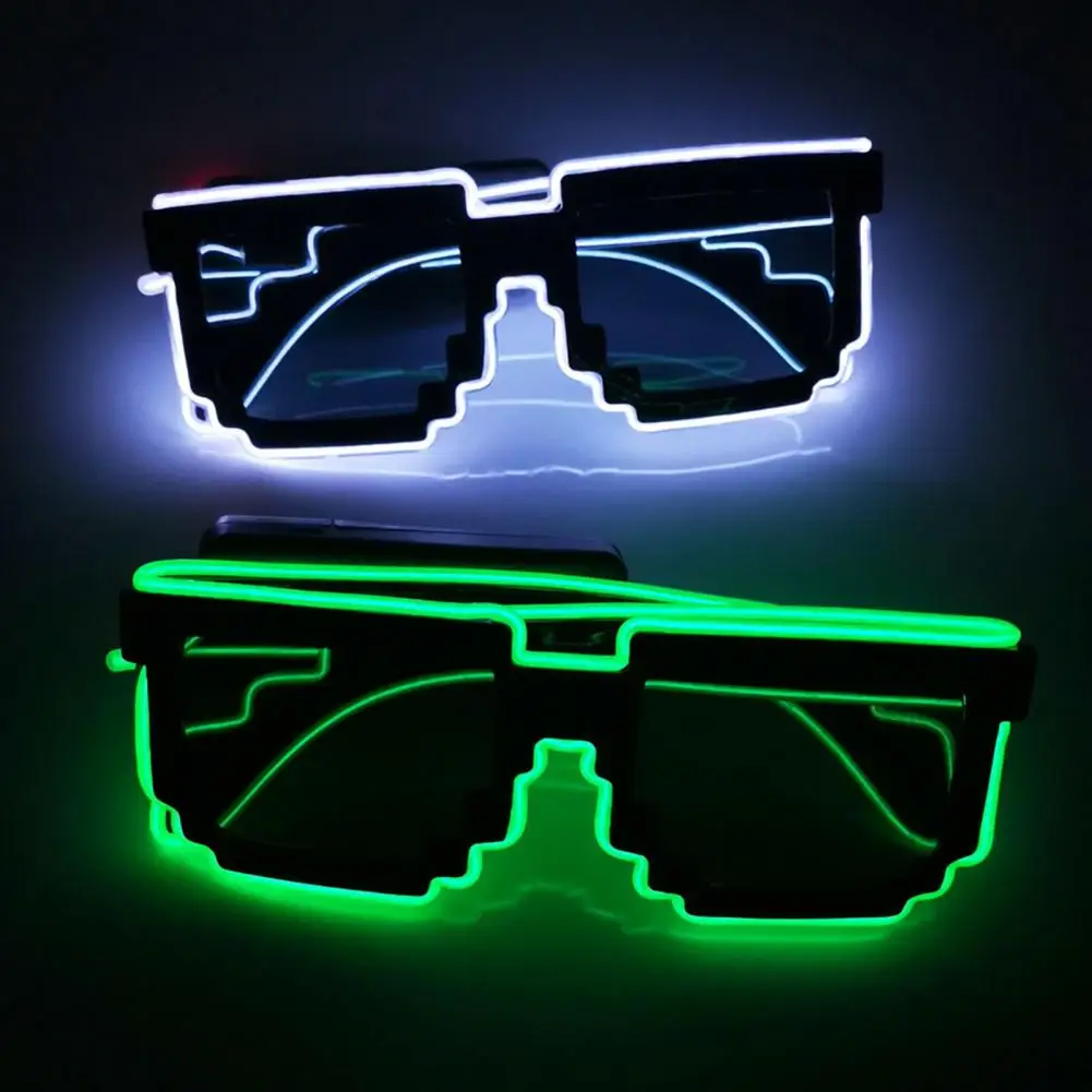 Birthday Party Led Glasses Led Light Up Sunglasses for Parties Halloween Edm Events Glasses with 4-mode Drive Function Wireless