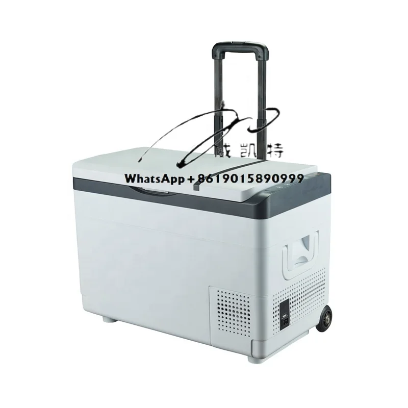 

12 В портативная тележка с аккумулятором, автомобильный холодильник, 30 л, кемпинговый холодильник с морозильной камерой