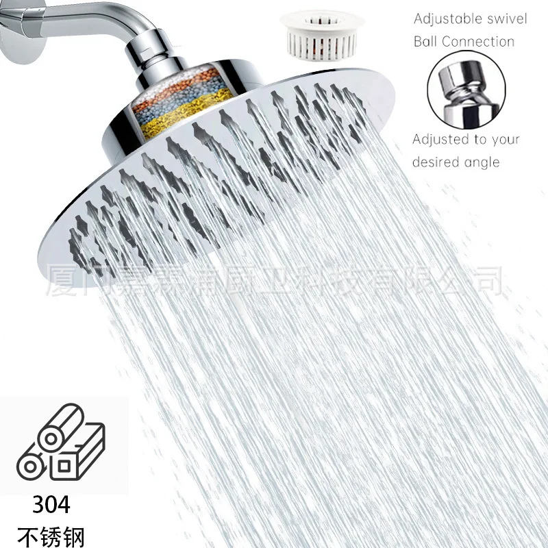 

Cross-border shower 304 stainless steel top spray shower 8/10 inch showerhead with filter water anti-corrosion and rust