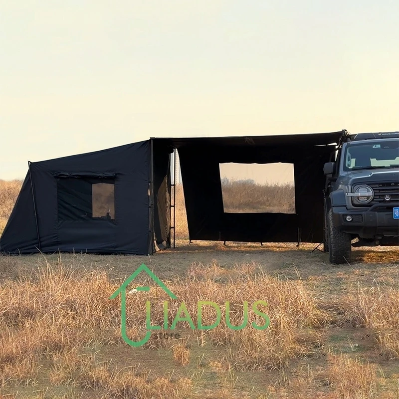 تعتيم خيمة جانبية للسيارة مع نوافذ شبكية مقاومة للماء وحماية من الأشعة فوق البنفسجية ومظلة مثبتة للتخييم في الهواء الطلق ومأوى محمول سهل الإعداد #1