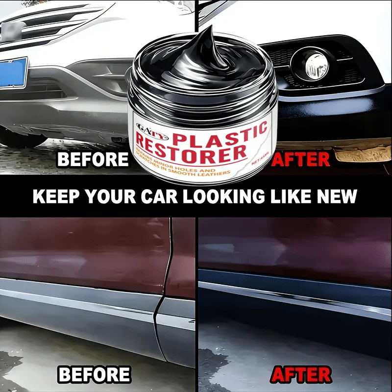 Car Interior Tire Leather Polish Paste, Multi‑Purpose Gloss Restorer for Rubber & Vinyl, Anti‑Aging Refurbishment Cream - view 3