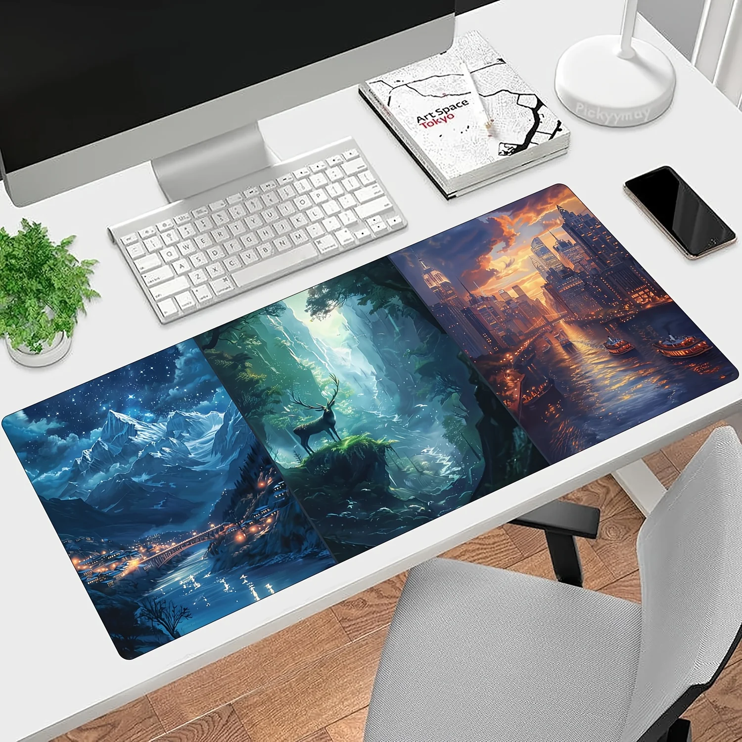 Fantasy Landscape Gaming Desk Mat Extra Large Mouse Pad Non-Slip Rubber Keyboard Mat for PC