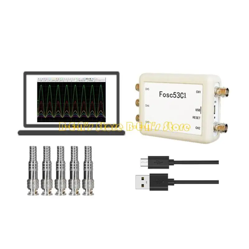Y1AD 5 Channel USB Digital Oscilloscope With BNC Interfaces And 1MHz Sampling Rate