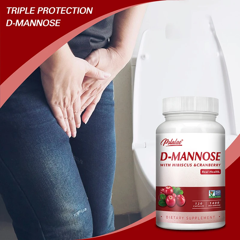 D-Mannose Capsules - with Cranberry - UTI Support & Cleanse, Bladder Health, Extra Strength Natural Urinary Health Support