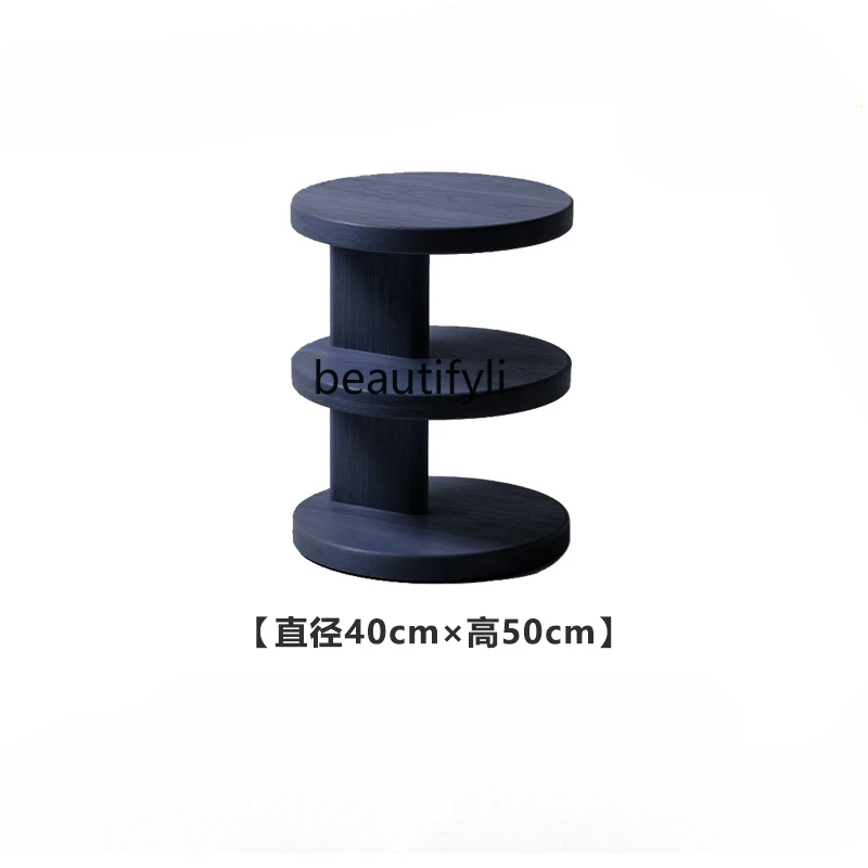 Solid Wood Nordic round Modern Creative Simple Home Small Apartment Living Room Sofa Side Table Small Coffee Table