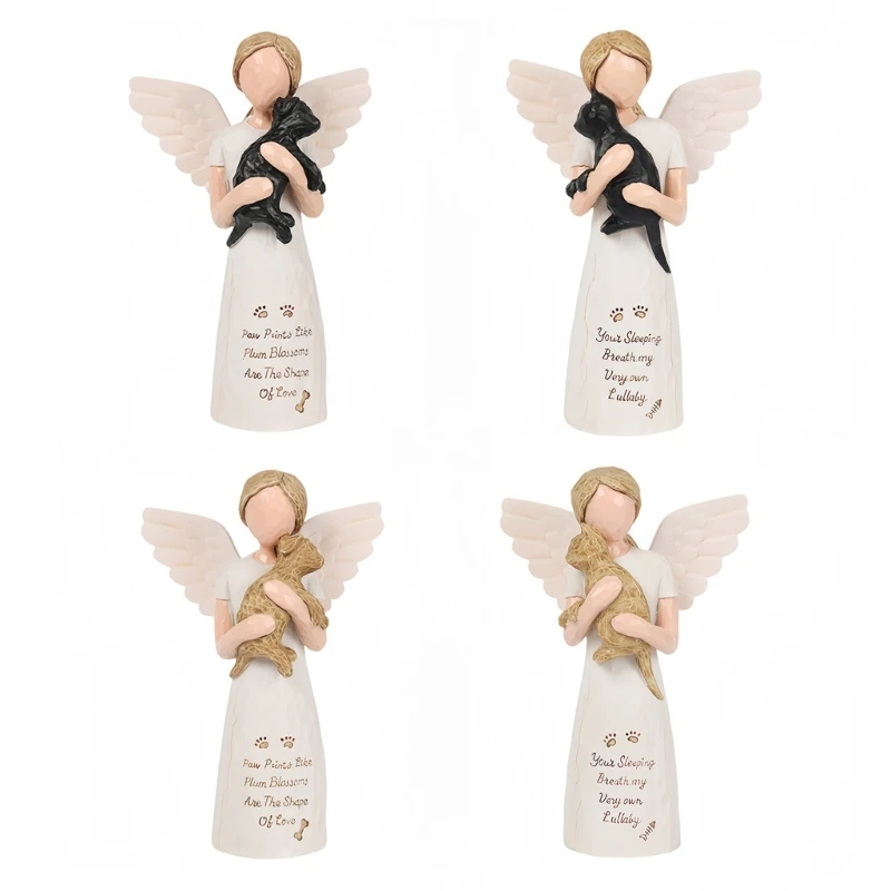 Pet Memorials Gift,Resin Angel Statues Pet Sympathy Gift Sculpting Angel Statue