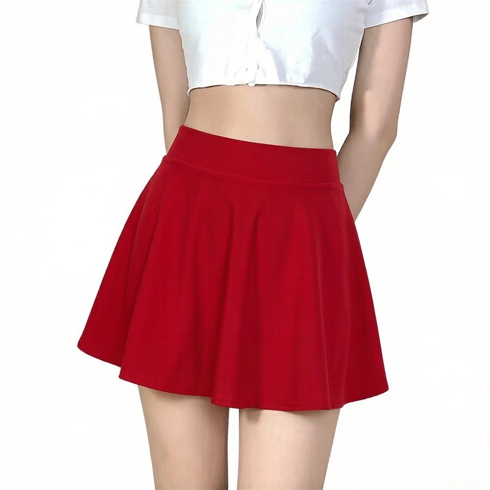 Women's Skirts Summer Fashion Sexy Mini Elastic Pleated Sun Skirts For School Girl Uniform Korean Black High Waist Tennis Skirts